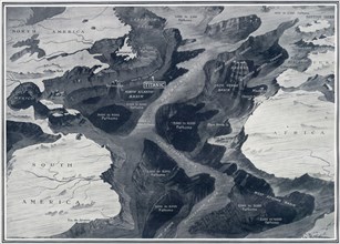 Illustration situant l'épave du RMS Titanic sur une carte de l’océan atlantique. Construit par