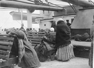 Des passagers d’entrepont à bord du SS Haverford
