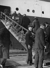 Passagers de deuxième classe, embarquant à bord du RMS Titanic