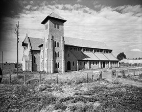 St Stephen's church. Dramatic shot of St Stephen's church. Kenya, 9 September 1954. Kenya, Eastern