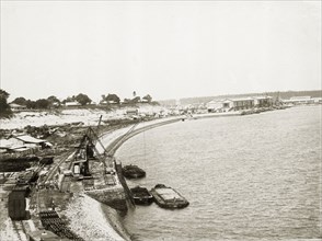 Railway depot at Kilindini harbour. A railway depot at Kilindini harbour showing transport barges