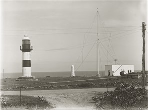 Lighthouses at Ras Serani. Lighthouses on the coast at Ras Serani. Mombasa, Kenya, circa 1930.