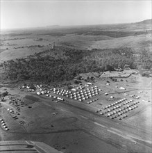 Kenya Regiment camp. A Kenya Regiment camp as seen from above. Tents pitched in grid formation and