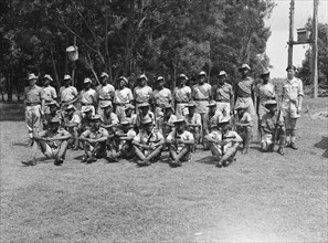 King's African Rifles. A line-up of armed and uniformed men in the King's African Rifles (KAR), the