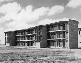 Railway flats, Nairobi. A publicity photograph from the East African Railways and Harbours