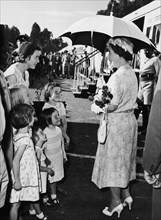 The Queen Mother visits Kenya. A publicity photograph from the East African Railways and Harbours