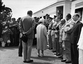 The Queen Mother visits Kenya. A publicity photograph from the East African Railways and Harbours