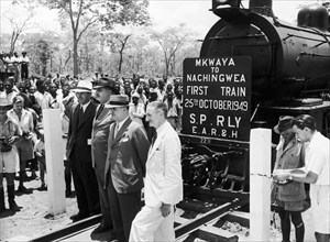 First train to Nachingwea. A publicity photograph from the East African Railways and Harbours