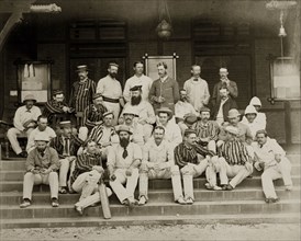Mofussil and Bombay city cricket teams. Group portrait of the Mofussil and Bombay city cricket