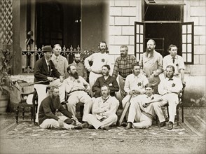 Members of the south Bombay cricket team. Group portrait of members of the south Bombay cricket