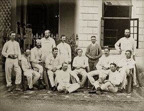 Members of the north Bombay cricket team. Members of the north Bombay cricket team pose for a group