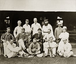 Members of the north Bombay cricket team. Group portrait of members of the north Bombay cricket