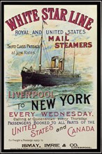 White Star Line poster. A 1990s reproduction of an early White Star Line poster, advertising the
