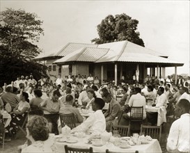 Guests at Rangoon Golf Club. Over 350 members and guests of the Rangoon Golf Club are seated around