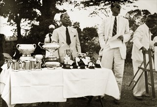 Burma Open Championship awards. R.B. Groves, a Captain of the Rangoon Golf Club, addresses an