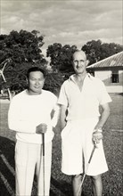 Golf partners, Rangoon. R.B. Groves, a Captain of the Rangoon Golf Club, poses for a portrait
