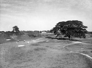 Golf course, Rangoon. View of an uneven section of the golf course at Rangoon Golf Club. Rangoon