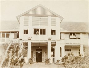Walter Steel at his colonial-style house. Walter Steele, a British colonial administrator in