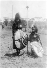 Nandi film extras. Two Nandi warriors recruited as film extras for the 1930 film 'Africa Speaks'.