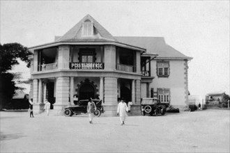 General Post Office at Mombasa. Street scene outside the General Post Office building. The British