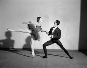 Daphne Dale and Nicholas Polajenko. Dancers Daphne Dale and Nicholas Polajenko in mid-performance,