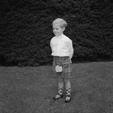 Neville Vincent's son. Portrait of Neville Vincent's young son wearing traditional Scottish dress