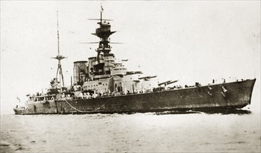 HMS Hood. Battle cruiser HMS Hood, one of the ships that participated in the world cruise of the