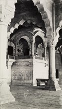 The Emperor's balcony. Interior shot of the Diwan-i-Am, a large pavilion constructed for public