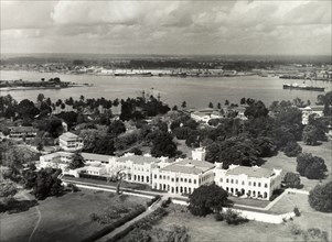 Colonial government building, Tanganyika. Official publicity shot for the Tanganyikan government,