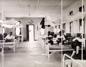 Dormitory at a Tanganyikan college. Official publicity shot for the Tanganyikan government. A group