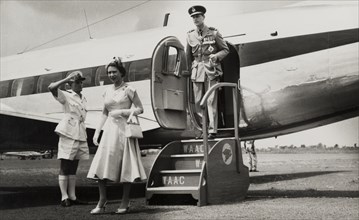 Queen Elizabeth II visits Nigeria, 1956. Queen Elizabeth II and Prince Philip, Duke of Edinburgh,