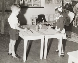 Frederick Knapp School. A Northern Rhodesian Information Department photograph shows two young