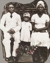 Portrait of a Nigerian family. Portrait of a Nigerian family, dressed in typical Western-style