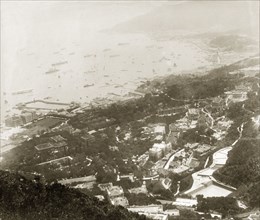 The eastern front of Hong Kong harbour. View over the eastern front of Hong Kong harbour, an area