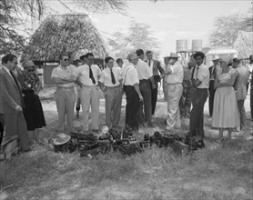 Photographers at Amboseli. Photographers at a welcoming ceremony for Princess Margaret wait for