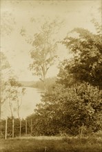 View of the Brisbane river at Witton. View from a hillside of the Brisbane river at Witton, today