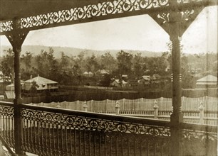 View from the veranda at 'Nundora'. View across neighbouring gardens from the veranda of the