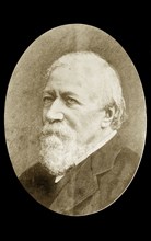 Portrait of Robert Browning. A photograph of an etched portrait featuring the prominent English