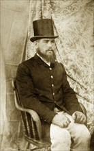 Portrait of a Victorian gentleman, Australia. Portrait of a Victorian gentleman wearing top hat and