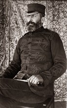 Victorian man in uniform, Australia. Portrait of a Victorian man dressed in a dark, military-style