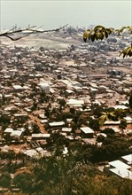Freetown, 1975. View across the rooftops of Freetown. Freetown, Sierra Leone, 1975. Freetown, West