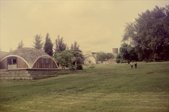 Muslim praying ground, Nigeria. A large open space in the university grounds provides a praying