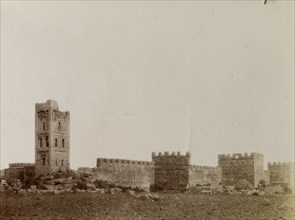 Ruins of a kasbah. The ruins of a fortified kasbah, or Islamic city. Southern Morocco, 1898.