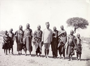 Group of Maasai. The Maasai women shown here wear the traditional dress of married women and may be