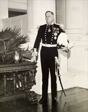 Portrait of Sir Franklin Gimson. Formal portrait of Sir Franklin Gimson, Governor of Singapore, at