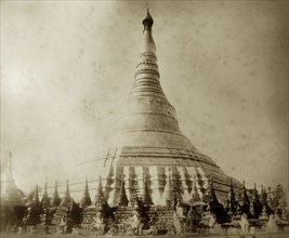 The Shwe Dagon Pagoda. The Buddist shrine at Shwe Dagon Pagoda. Rangoon (Yangon), Burma (Myanmar),