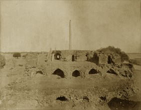 Monolith near the Last'. Ruins near Delhi, identified by the original caption as 'Monolith near the