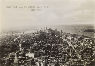 South view of Manhattan Island. View, facing south, of Manhattan Island, taken from the top of the