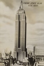 Empire State Building. The Art Deco-style Empire State Building towers over neighbouring buildings.