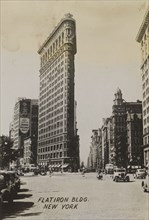 Flatiron Building. Ground level view of the Flatiron building, located on the corner of 23rd
